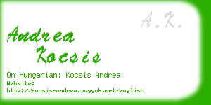 andrea kocsis business card